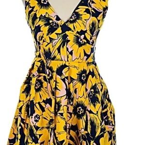 J. Crew Yellow and Pink Floral Dress
